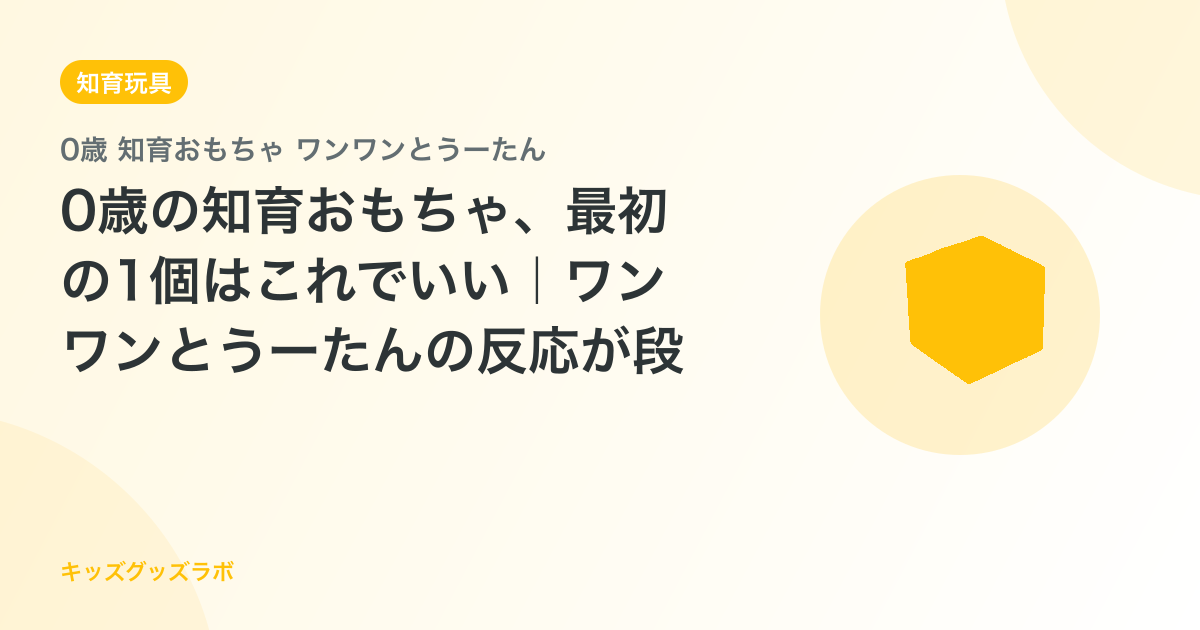 0歳の知育おもちゃ、最初の1個はこれでいい｜ワンワンとうーたんの反応が段違いだった理由
