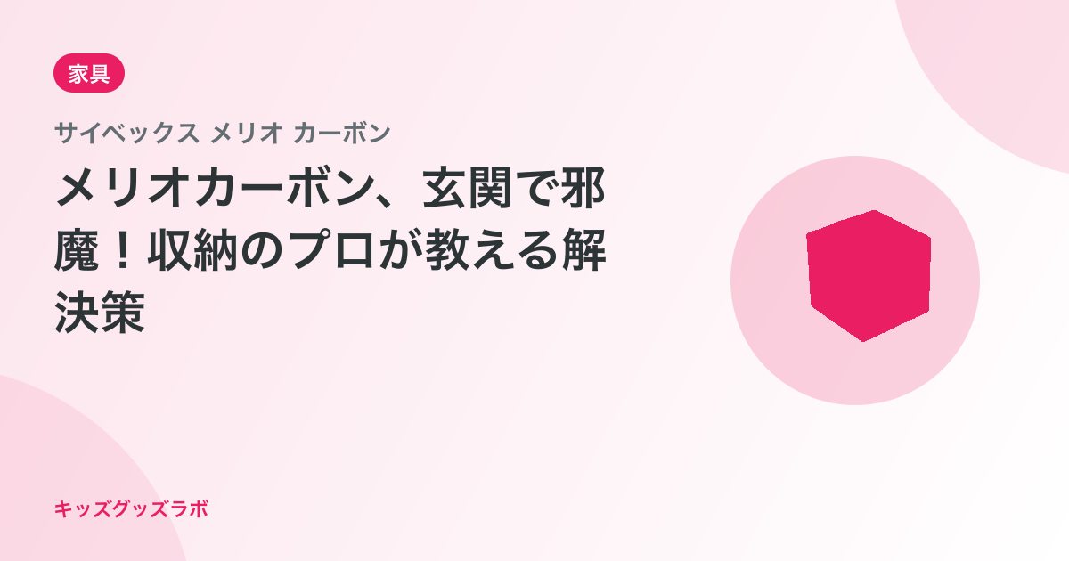 メリオカーボン、玄関で邪魔！収納のプロが教える解決策
